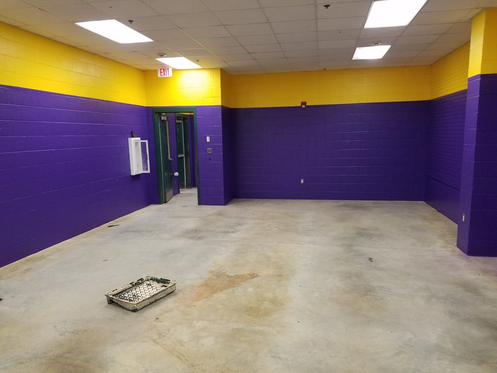 Jack Britt High School Football Locker Room Painting and Epoxy floor